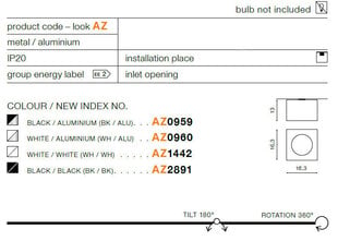 Azzardo потолочный светильник Paulo 1 Black/Silver цена и информация | Потолочные светильники | hansapost.ee