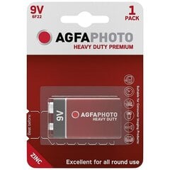 Элементы хлорид цинка 9В AgfaPhoto цена и информация | Батарейки | hansapost.ee