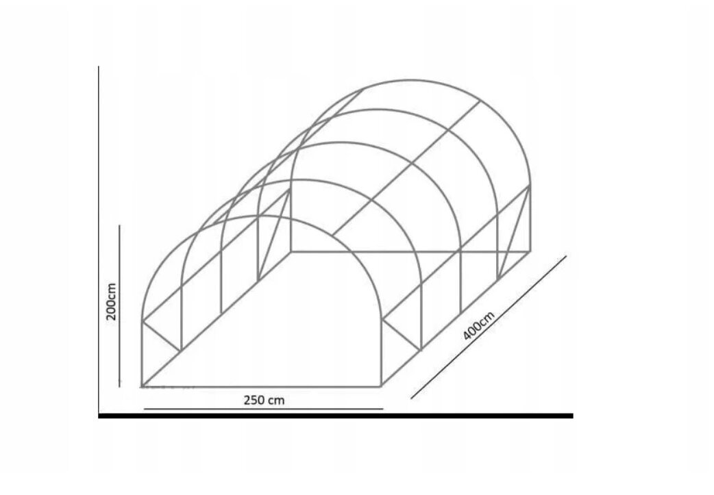 Tunnelkasvuhoone 4 segmenti, 4x2,5x2 m, roheline цена и информация | Kasvuhooned ja peenrakastid | hansapost.ee