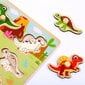 TOOKY TOY Puidust Montessori pusle, dinosauruste kuju цена и информация | Beebide mänguasjad | hansapost.ee