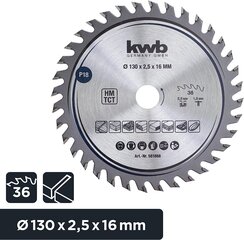 KWB Circuit Sow Blade 130 x 16 мм мм, очень тонкий разрез, лезвие пилы, подходящее для рабочих столов, дерева и панелей с покрытием цена и информация | Запчасти для садовой техники | hansapost.ee