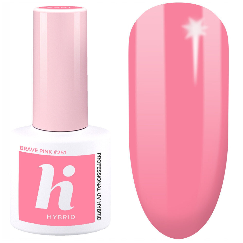 Hübriidlakk Hi Hybrid, 251 Brave Pink, 5 ml hind ja info | Küünelakid ja küünelakieemaldajad | hansapost.ee