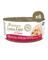 Applaws Grain Free для взрослых кошек с курицей и уткой в ​​соусе, 6х70 гр цена и информация | Консервы для кошек | hansapost.ee