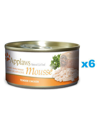 Applaws Cat Mousse täiskasvanud kassidele kanaga, 6x70 g hind ja info | Kassikonservid | hansapost.ee