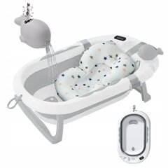 Складная детская ванночка с термометром и подушкой, серого цвета цена и информация | Товары для купания | hansapost.ee