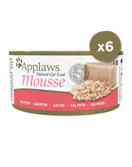 Applaws Мусс для взрослых кошек с лососем, 6х70 г цена и информация | Консервы для кошек | hansapost.ee