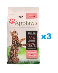 Applaws для взрослых кошек с курицей и лососем, 3x2 кг цена и информация | Сухой корм для кошек | hansapost.ee