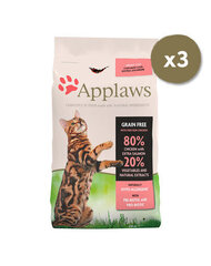 Applaws для взрослых кошек с курицей и лососем, 3x2 кг цена и информация | Сухой корм для кошек | hansapost.ee