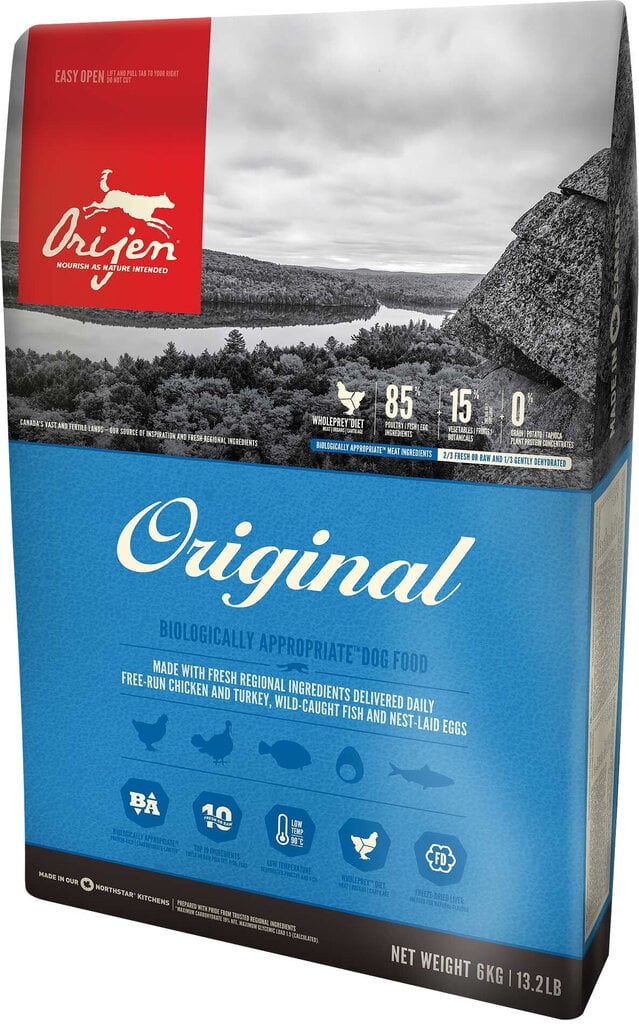 Orijen Original täiskasvanud koertele kana, kala ja kalkuniga, 11.4 kg hind ja info | Koerte kuivtoit ja krõbinad | hansapost.ee