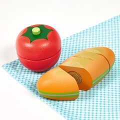 Puidust lõikamise toidukomplekt - Piknik, Djeco DJ05511 цена и информация | Игрушки для малышей | hansapost.ee