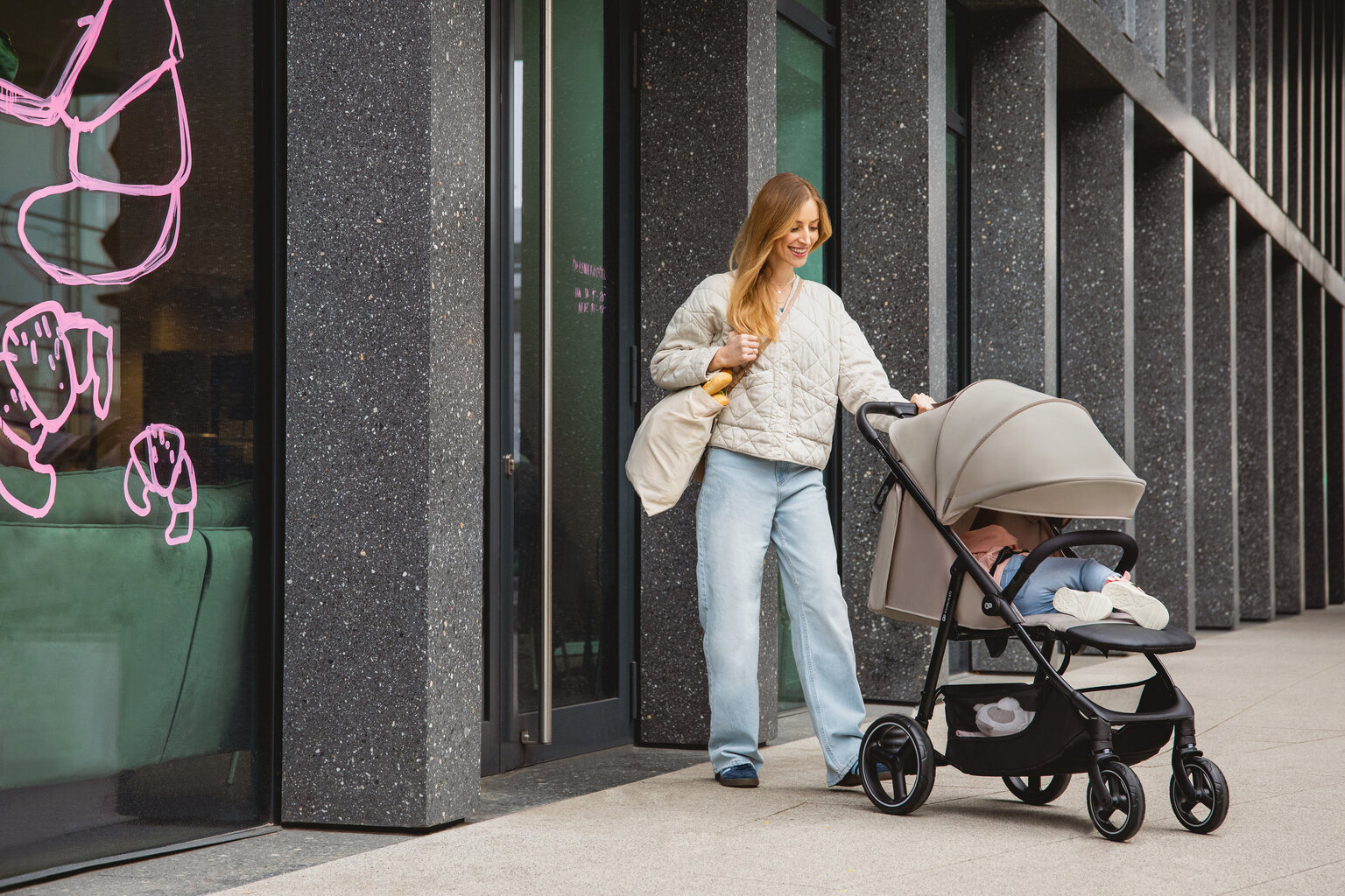 Sportlik jalutuskäru Kinderkraft Trig 3, beige hind ja info | Vankrid, jalutuskärud | hansapost.ee