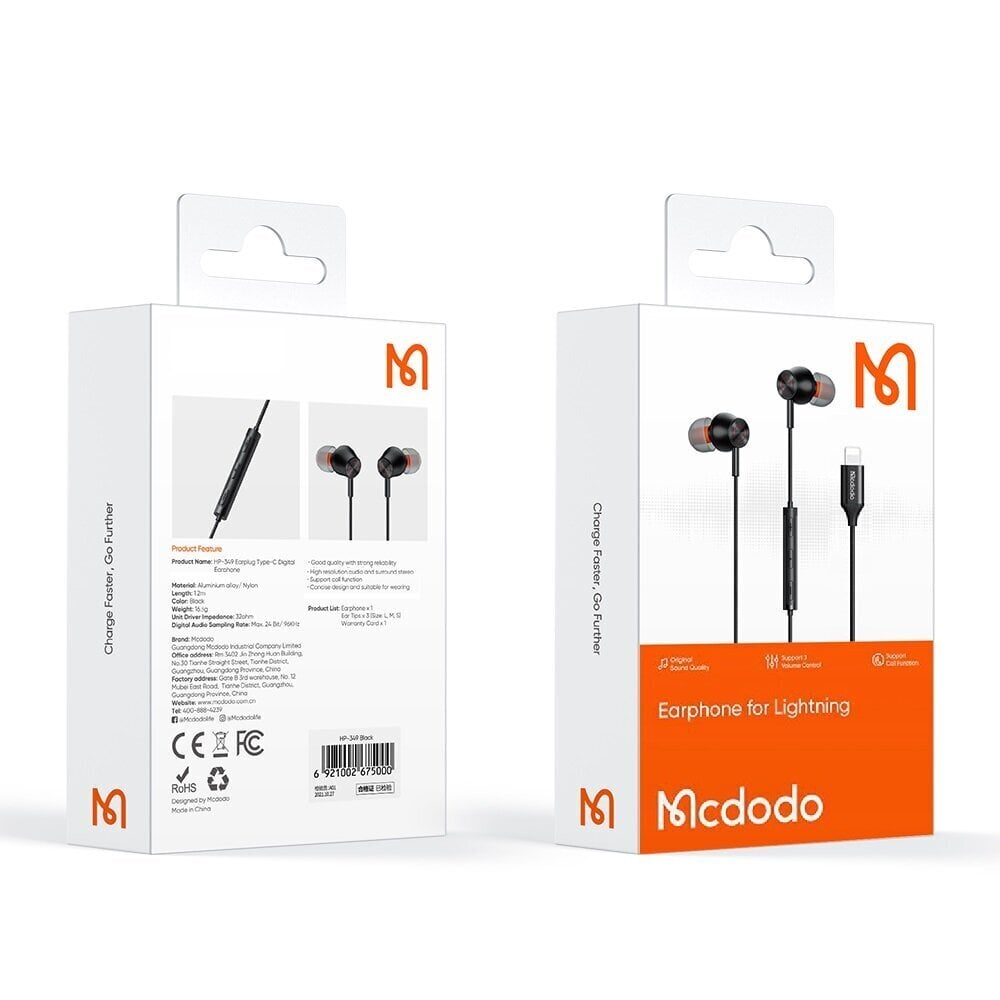 McDodo Earphone hind ja info | Kõrvaklapid | hansapost.ee