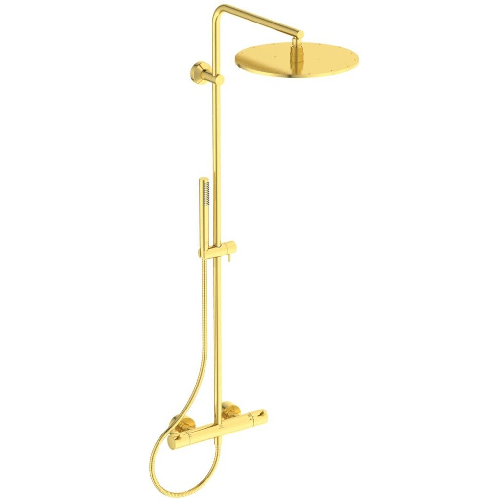 Dušisüsteem Ideal Standard Ceratherm T125, 300mm peaga ja Stick käsidušiga, Brushed Gold цена и информация | Dušikomplektid ja süsteemid | hansapost.ee