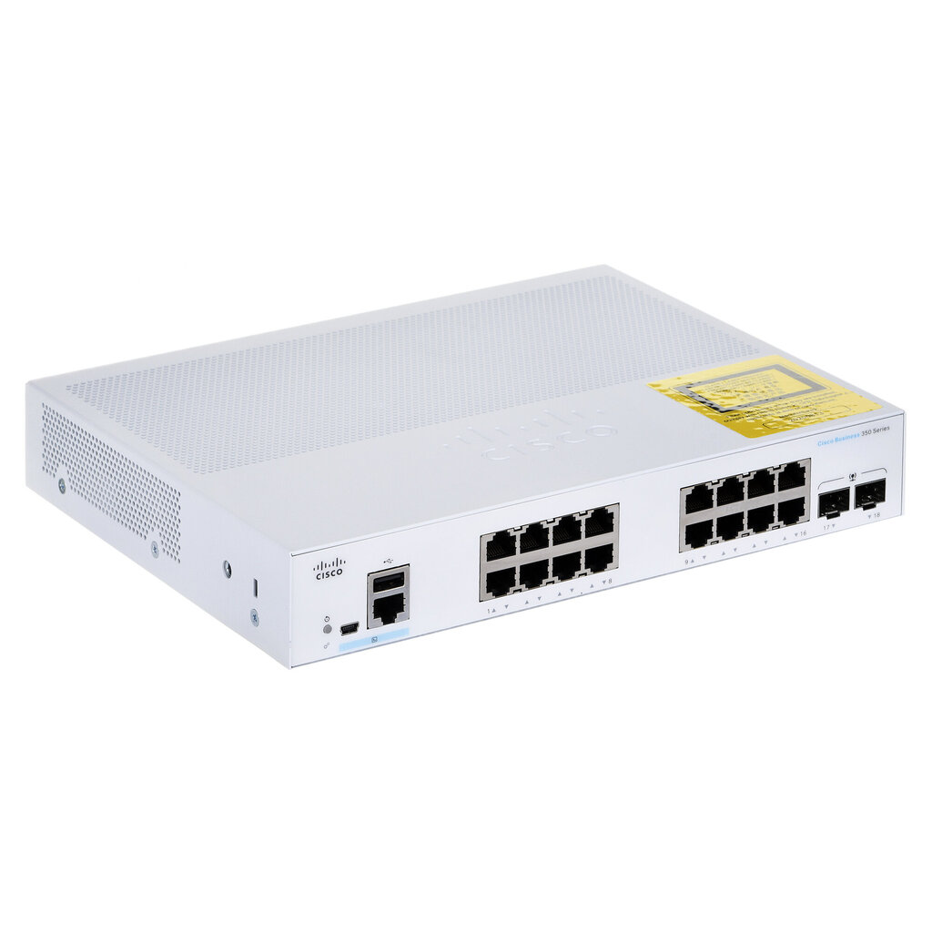 Cisco CBS350-16T-E-2G-EU võrgulüliti Hallatud L2/L3 Gigabit Ethernet (10/100/1000) Hõbedane цена и информация | Võrgulülitid | hansapost.ee
