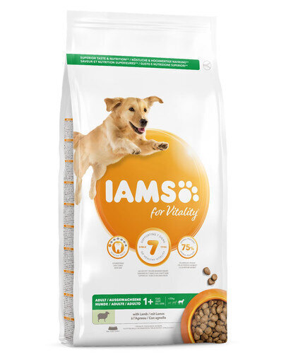 Iams for Vitality täiskasvanud suurt tõugu koertele lambalihaga, 3 kg цена и информация | Koerte kuivtoit ja krõbinad | hansapost.ee