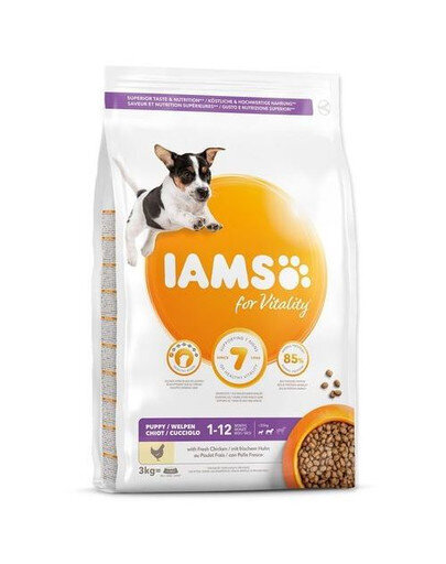 Iams ProActive Health väikest ja keskmist tõugu kutsikatele kanaga, 3 kg hind ja info | Koerte kuivtoit ja krõbinad | hansapost.ee