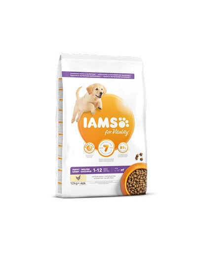 Iams ProActive Health suurt tõugu kutsikatele kanaga, 12 kg hind ja info | Koerte kuivtoit ja krõbinad | hansapost.ee