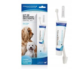 Зубная щетка и паста для собак Francodex, 70 г цена и информация | Средства по уходу за животными | hansapost.ee