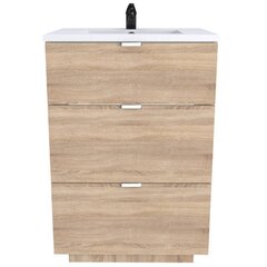 Vannitoakapp Aatrium Marbella, 60x46x91 cm, pruun/valge цена и информация | Шкафчики для ванной | hansapost.ee