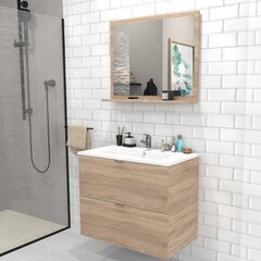 Ванная шкафчик с раковиной Aatrium Malaga, коричневый/белый цена и информация | Шкафчики для ванной | hansapost.ee