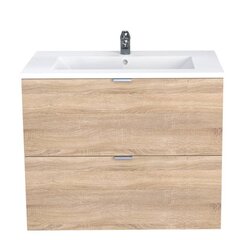 Vannitoakapp valamuga Aatrium Malaga, pruun/valge цена и информация | Шкафчики для ванной | hansapost.ee