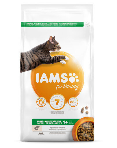 Iams for Vitality täiskasvanud kassidele lõhega, 3 kg цена и информация | Kassi kuivtoit ja kassikrõbinad | hansapost.ee