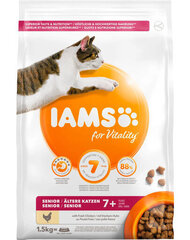 Iams For Vitality для пожилых кошек с курицей, 1,5 кг цена и информация | Сухой корм для кошек | hansapost.ee