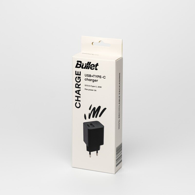 Bullet universaalne laadija USB+USB-C hind ja info | Laadijad mobiiltelefonidele | hansapost.ee