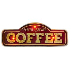 RETRO Metal Sign LED šviežiai užplikyta kava Forever Light цена и информация | Потолочный светильник, 38 x 38 x 24 см | hansapost.ee