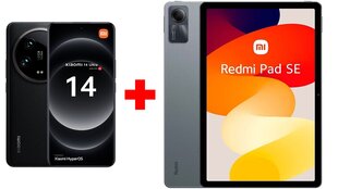 Xiaomi 14 Ultra 5G 16/512GB Black + Xiaomi Redmi Pad SE 4/128GB WiFi Graphite Gray цена и информация | Мобильные телефоны | hansapost.ee