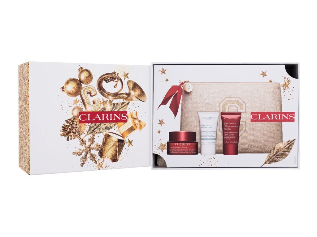 Komplekt Clarins Multi-Intensive Box naistele: päevakreem, 50 ml + öökreem, 15 ml + mask, 15 ml + kosmeetikakott hind ja info | Näokreemid | hansapost.ee