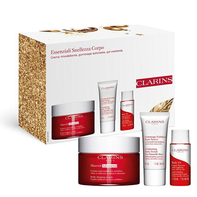 Komplekt Clarins Masvelt Advanced naistele: kehakreem, 200 ml + kehakoorija, 30 ml + tselluliidivastane kehageel, 30 ml цена и информация | Kehakreemid, kehaõlid ja losjoonid | hansapost.ee