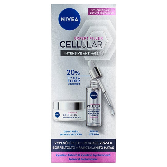 Komplekt Nivea Cellular Filler, näokreem SPF 15, 50 ml + Hüaluroonseerum, 30 ml цена и информация | Näokreemid | hansapost.ee