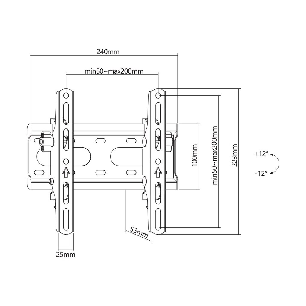 Sbox PLB-2522T-2 23-43" цена и информация | Teleri seinakinnitused ja hoidjad | hansapost.ee