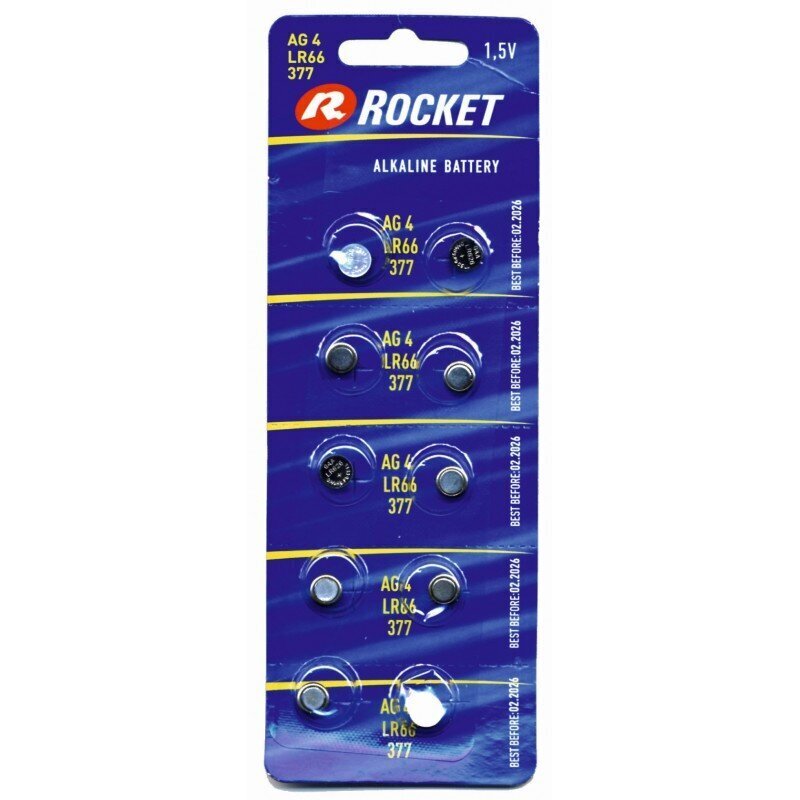 Patareid Rocket Alkaline LR66 177 AG4, 10 tk. цена и информация | Patareid | hansapost.ee