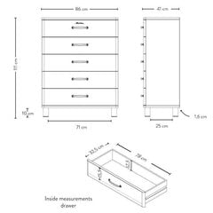 Комод Aatrium Malibu, 86x41x111 см, белый цена и информация | Комоды | hansapost.ee