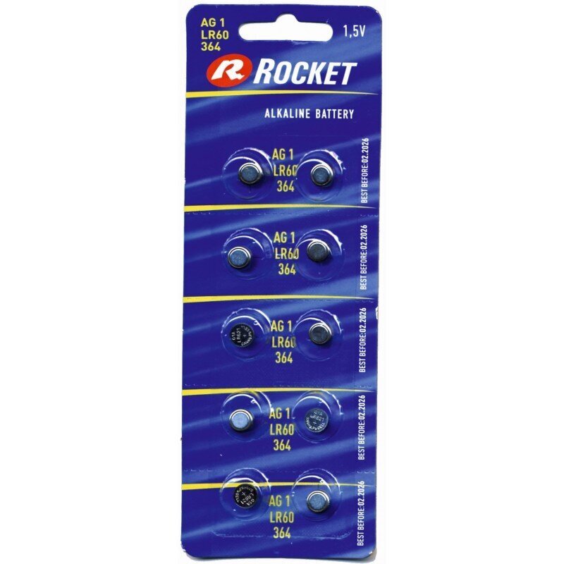 Patareid Rocket Alkaline LR60 AG1 164, 10 tk. цена и информация | Patareid | hansapost.ee