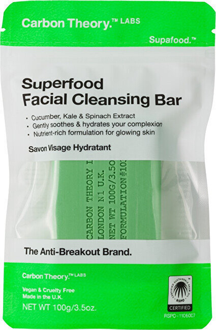 Näoseep Carbon Theory Superfood facial cleansing soap, 100 g hind ja info | Seebid | hansapost.ee