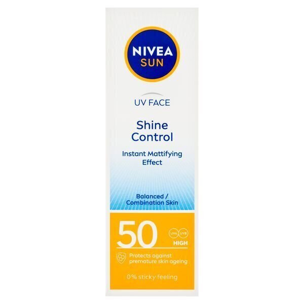 Päikesekreem näole Nivea Uv Shine Control Face, 50 ml цена и информация | Päikesekaitse ja päevitusjärgsed kreemid | hansapost.ee