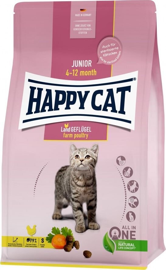 Happy Cat Supreme Junior Kanaga 4 kg hind ja info | Kassi kuivtoit ja kassikrõbinad | hansapost.ee