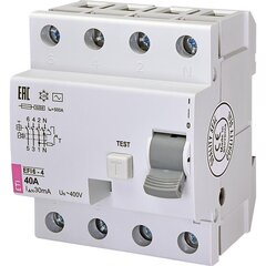 Автоматический выключатель остаточного тока EFI6-4 40A 30mA AC 4P ETI цена и информация | Выключатели, розетки | hansapost.ee