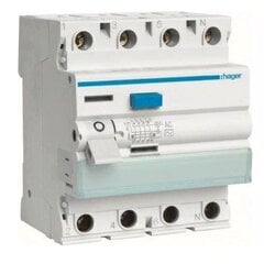 Автоматический выключатель остаточного тока CDC440J 40A 30mA AC 4P Hager цена и информация | Выключатели, розетки | hansapost.ee