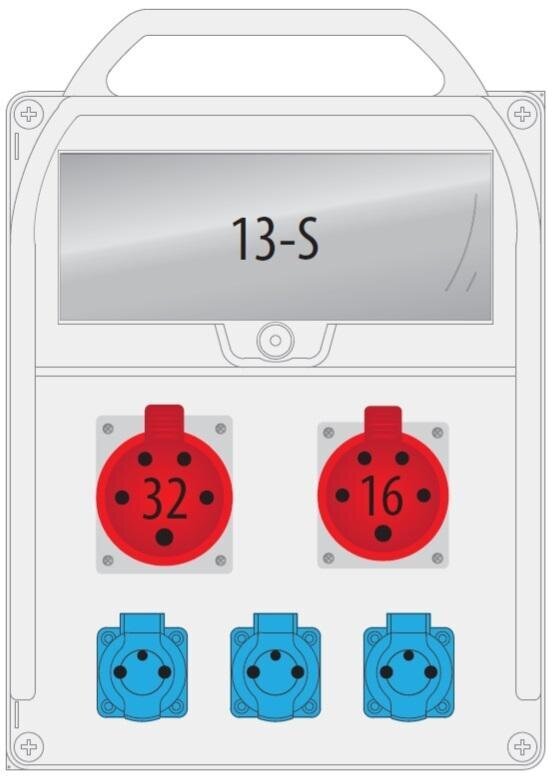 Jaotusseade - B.18.380-12 R-BOX 380R 1x16A/5P 1x32A/5P 3x230V 13S цена и информация | Pistikupesad ja lülitid | hansapost.ee