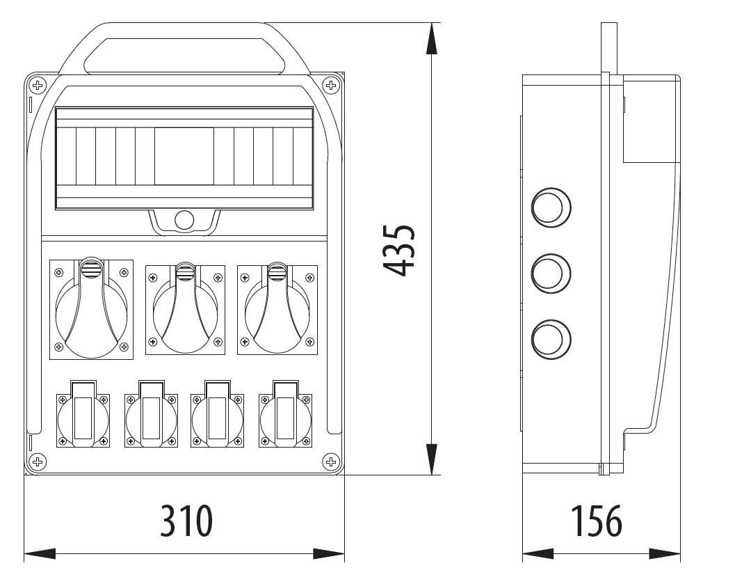 Jaotusseade - B.18.380-12 R-BOX 380R 1x16A/5P 1x32A/5P 3x230V 13S цена и информация | Pistikupesad ja lülitid | hansapost.ee