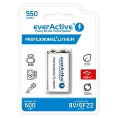 EverActive 6F22/9V 550 mAh цена и информация | Батарейки | hansapost.ee