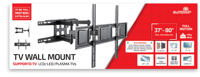 Superior Electronics Full Motion Extra Slim 37-70'' цена и информация | Teleri seinakinnitused ja hoidjad | hansapost.ee