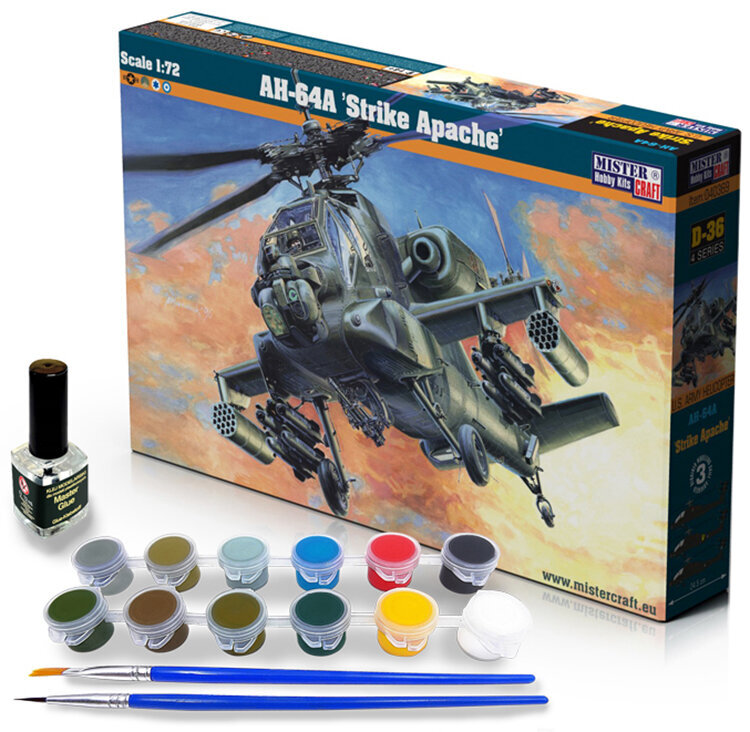 Helikopteri Mudel Ah-64A Mõõte 1:72 hind ja info | Arendavad laste mänguasjad | hansapost.ee