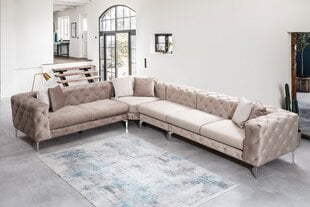 Угловой диван COMO - L-образный мягкий уголок (цвет: бежевый, оттоманка: справа) цена и информация | Угловые диваны | hansapost.ee