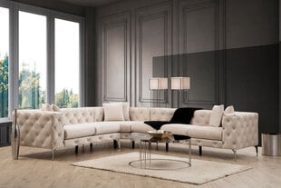 Угловой диван COMO - L-образный мягкий уголок (цвет: бежевый, оттоманка: справа) цена и информация | Угловые диваны | hansapost.ee