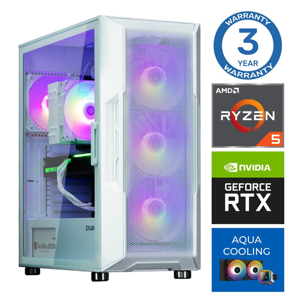 INTOP AQUA Ryzen 5 7600X 16GB DDR5 1TB SSD M.2 NVME+2TB RTX4060 8GB no-OS hind ja info | Lauaarvutid | hansapost.ee